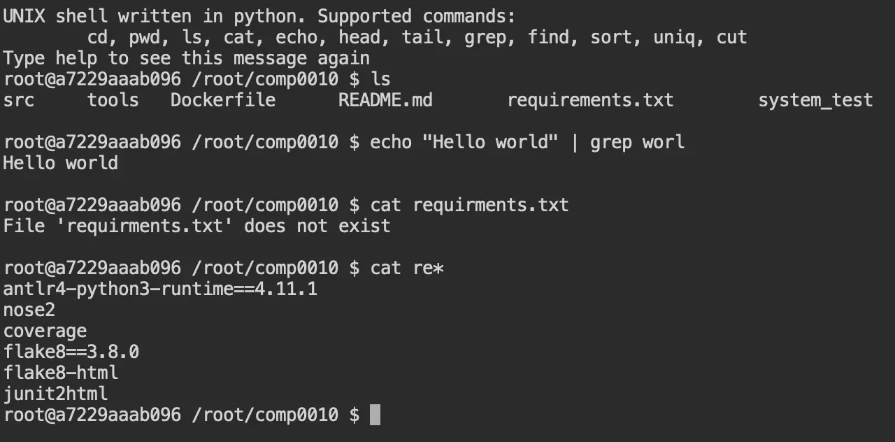 UNIX Shell in Python